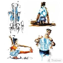 Lot De 4 Posters GANO : Muscles Inspiratoires - Pistol - Fascias - Dorsal - 4TRAINER