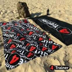 Serviette PLAGE - Logo 4TRAINER - 150cm X 70cm - 100% Coton - 4TRAINER -Cress Sport Boutique serviette plage logo 4trainer 150cm x 70cm 100 coton 4trainer 4